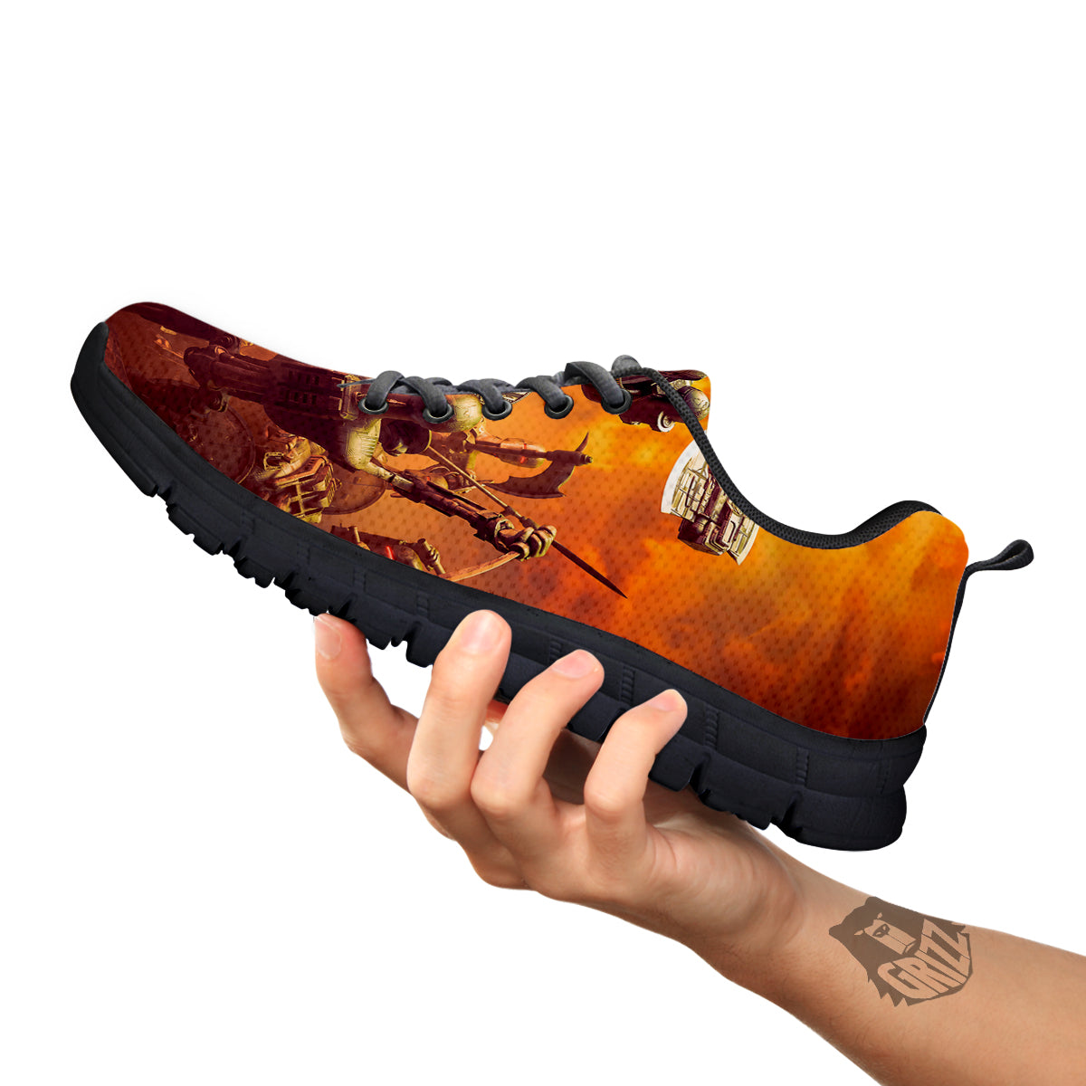 Warrior Viking Machine Print Black Sneaker-grizzshop