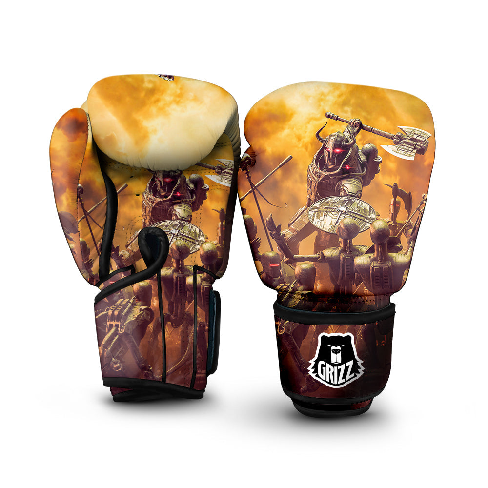 Warrior Viking Machine Print Boxing Gloves-grizzshop