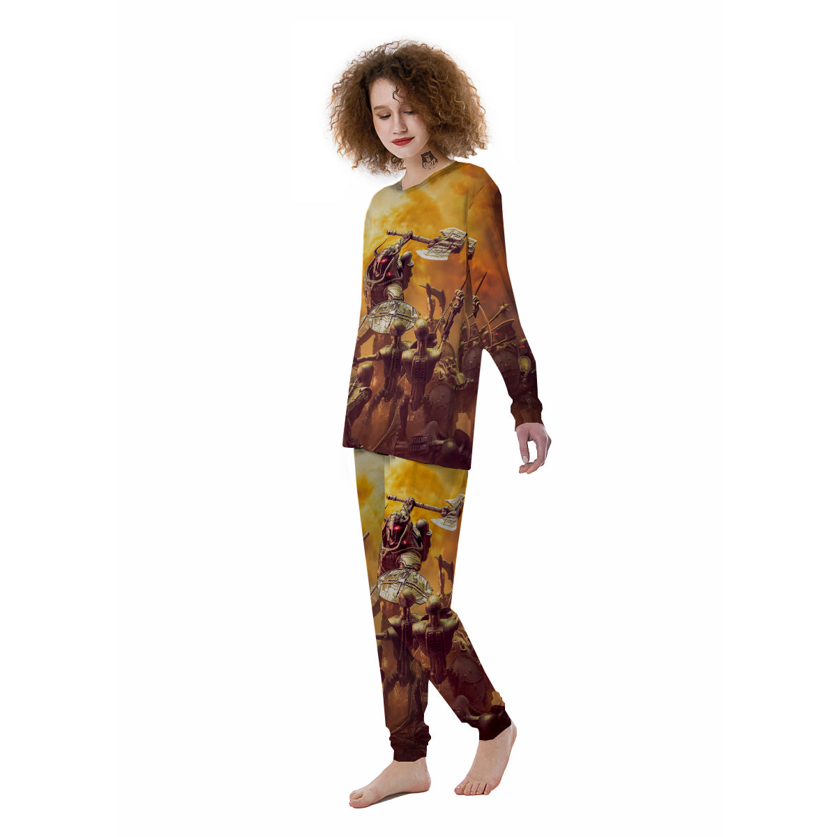 Warrior Viking Machine Print Women's Pajamas-grizzshop