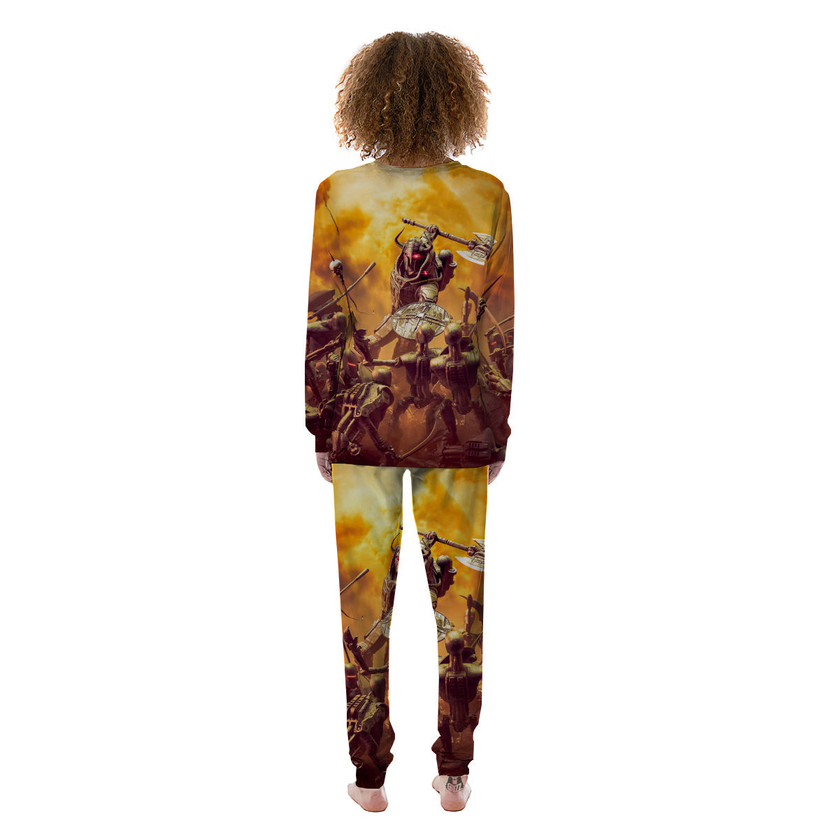 Warrior Viking Machine Print Women's Pajamas-grizzshop
