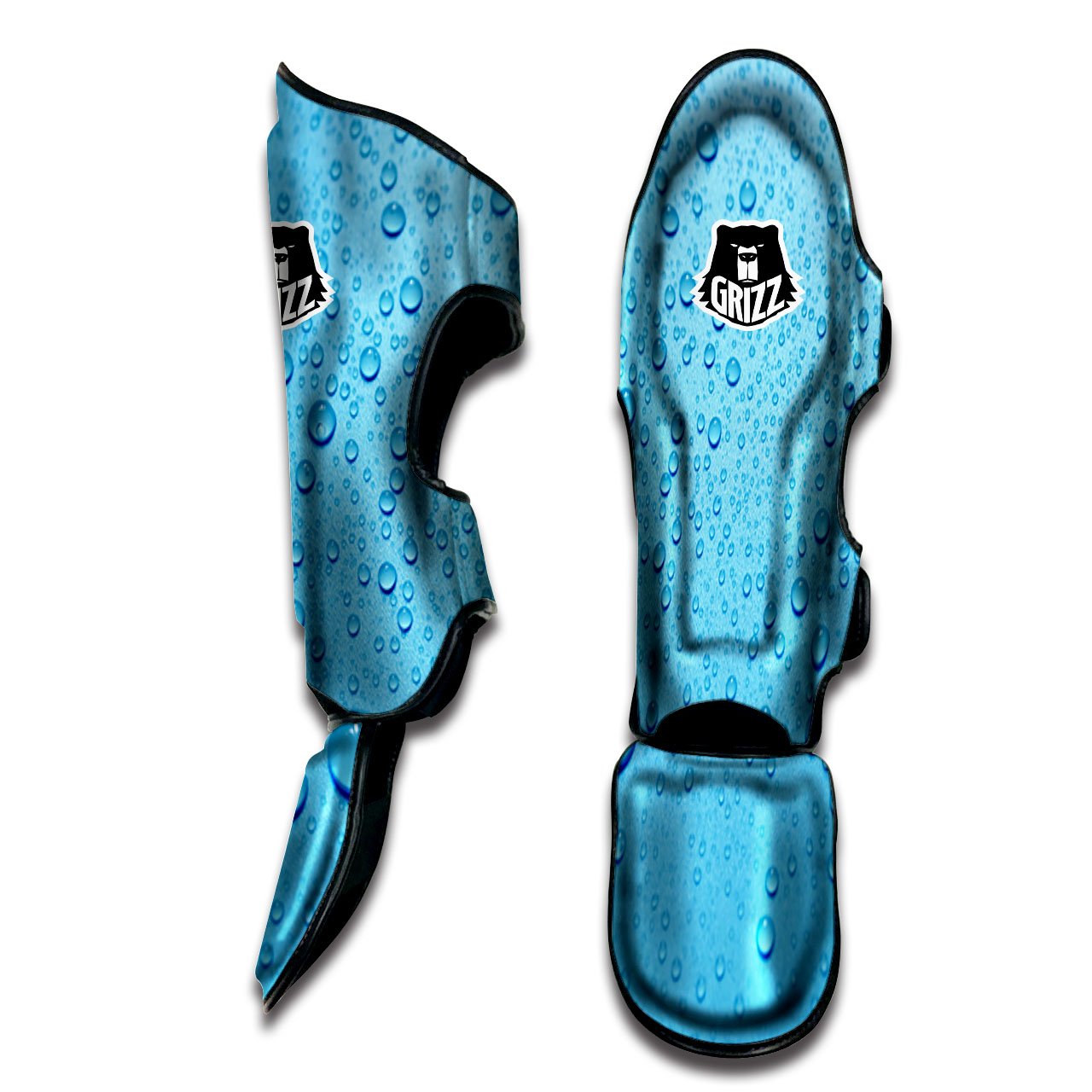 Water Drops Print Muay Thai Shin Guards-grizzshop