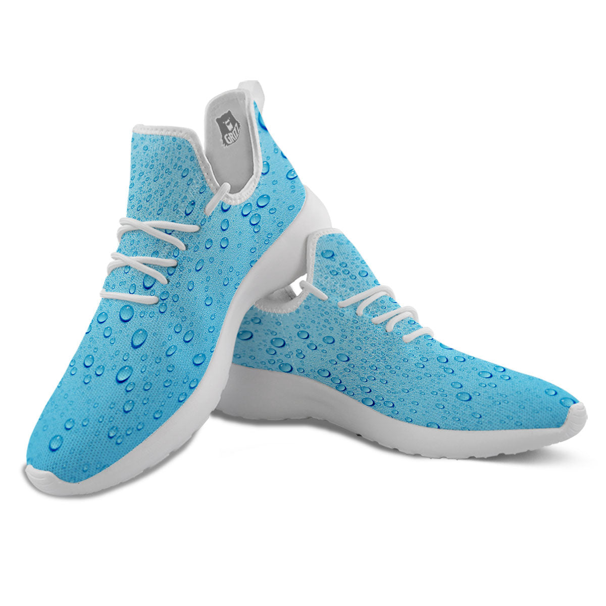 Water Drops Print White Athletic Shoes-grizzshop