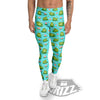 Water Lilies And Frogs Print Pattern Men's Leggings-grizzshop