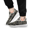Watercolor Abstract Snake Animal Skin Print White Athletic Shoes-grizzshop