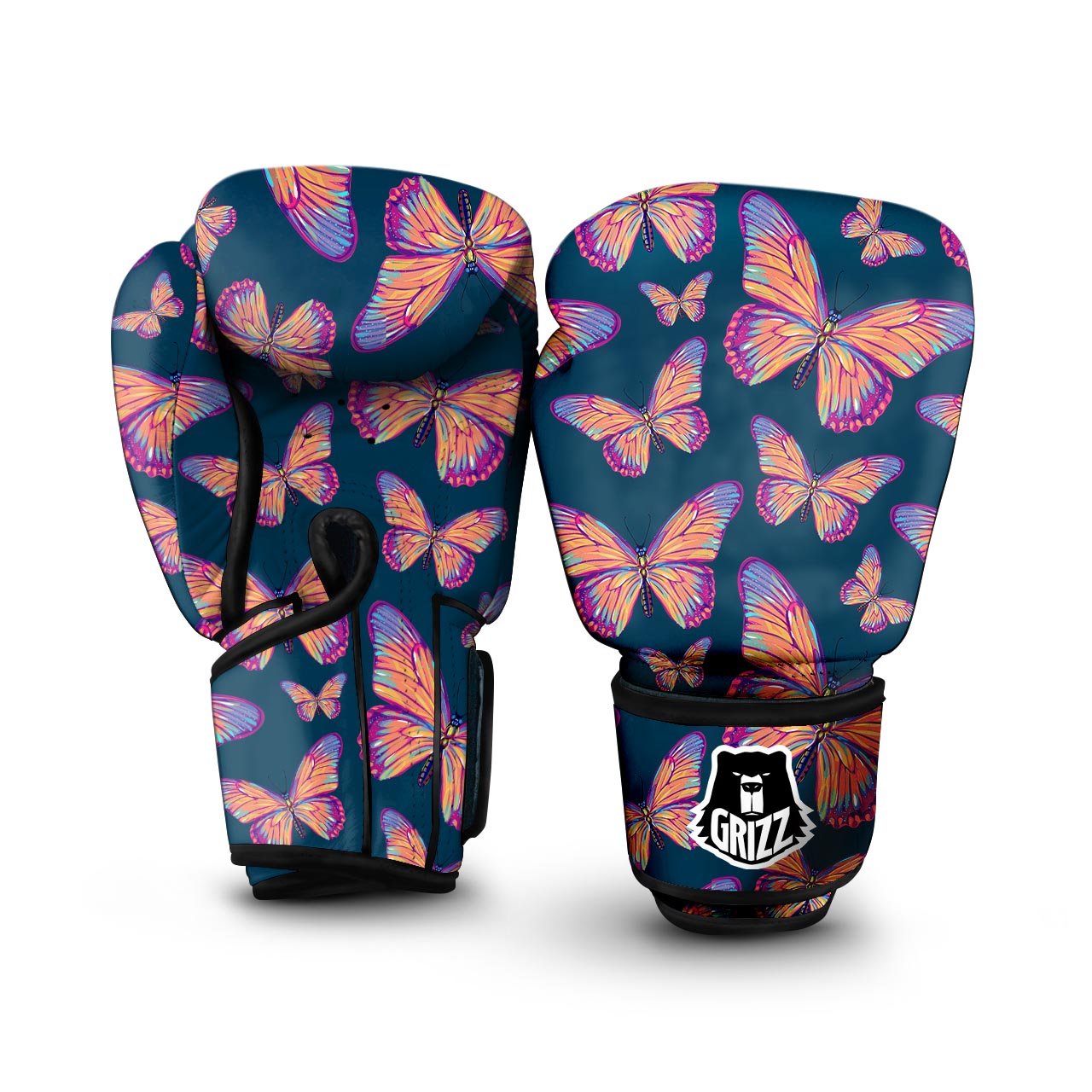 Watercolor Butterfly Print Boxing Gloves-grizzshop
