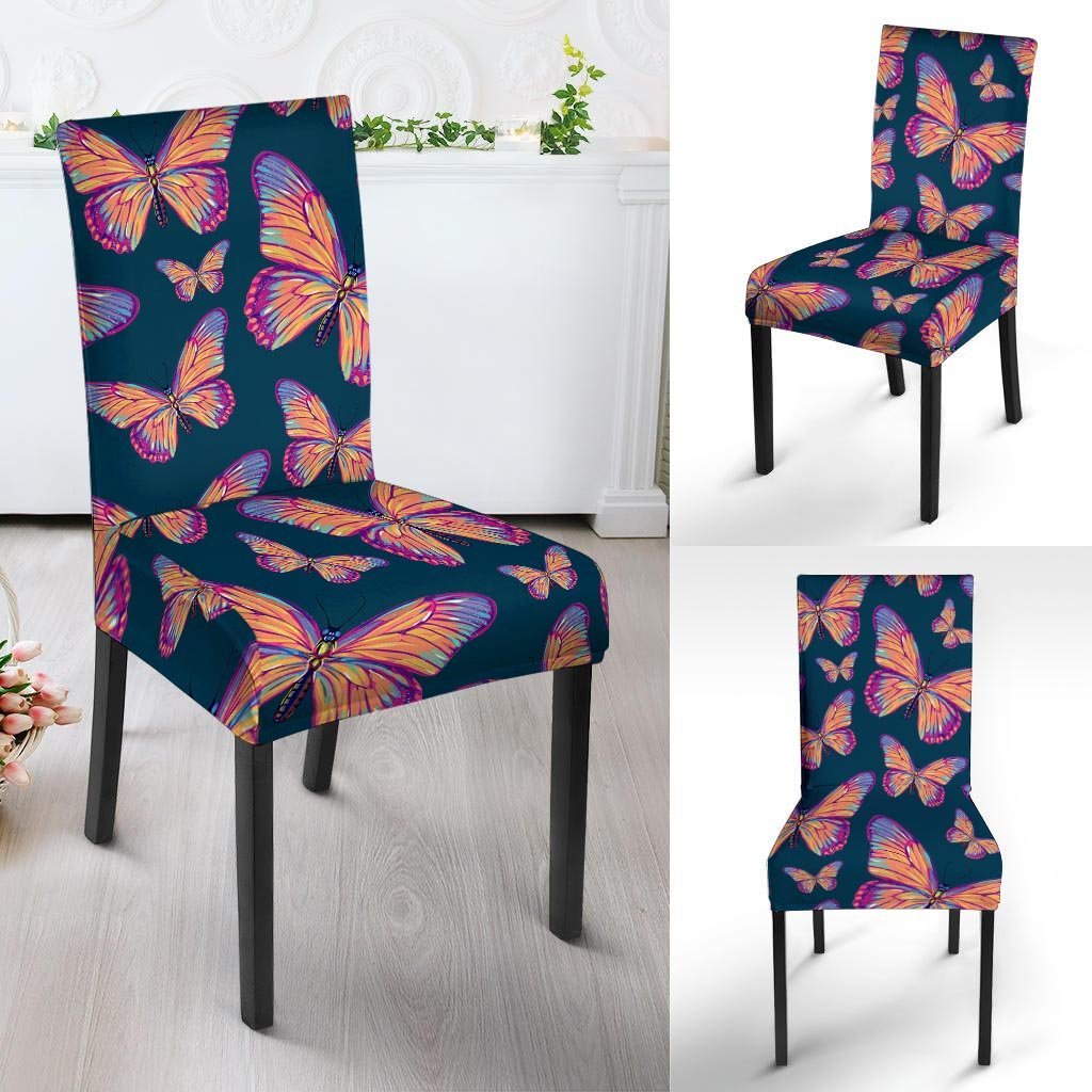 Watercolor Butterfly Print Chair Cover-grizzshop