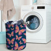 Watercolor Butterfly Print Laundry Basket-grizzshop