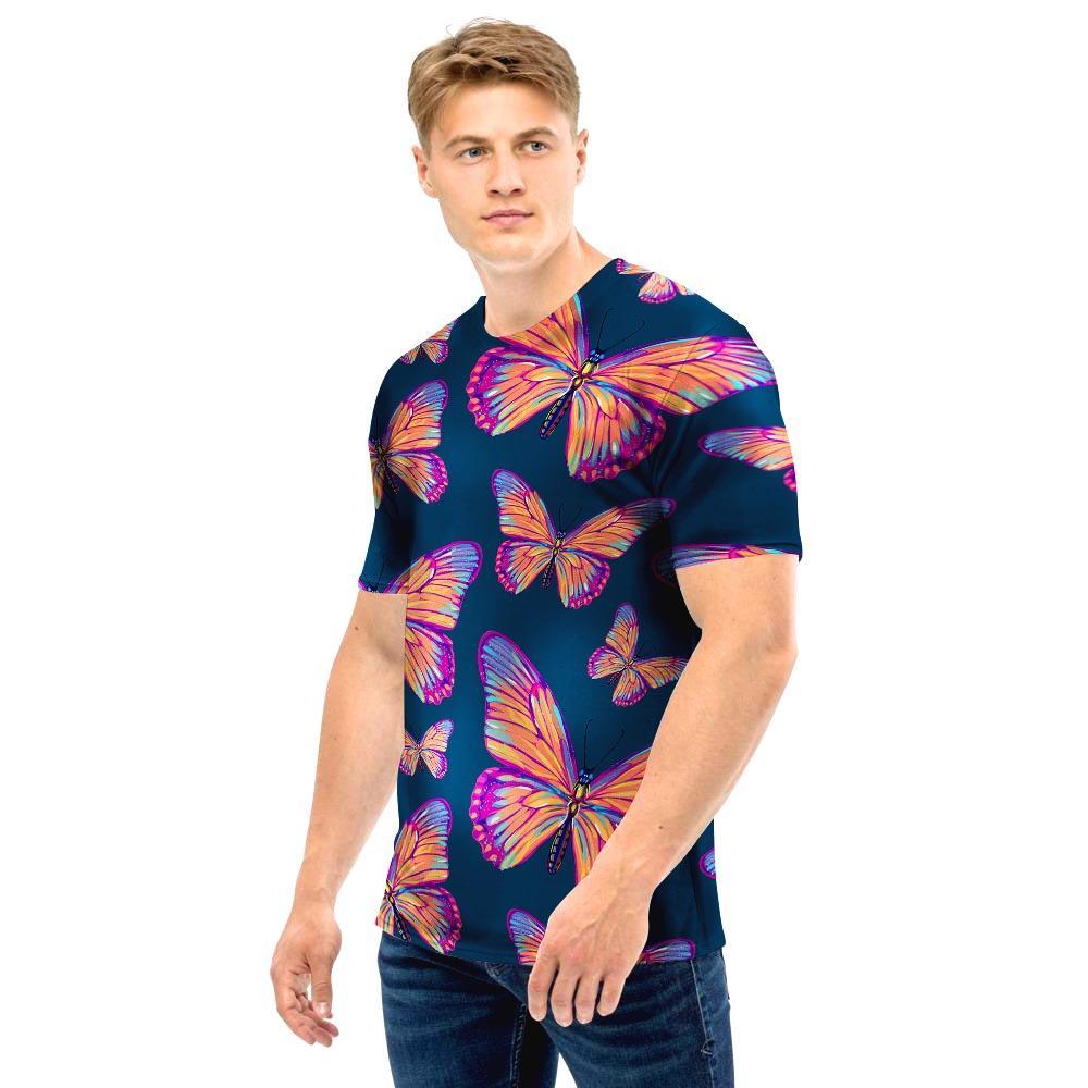 Watercolor Butterfly Print Men T Shirt-grizzshop
