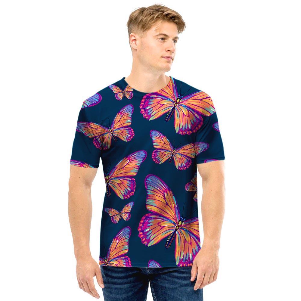 Watercolor Butterfly Print Men T Shirt-grizzshop