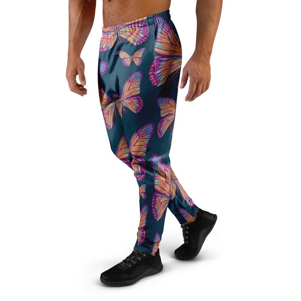 Watercolor Butterfly Print Men's Joggers-grizzshop