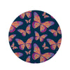 Watercolor Butterfly Print Round Rug-grizzshop