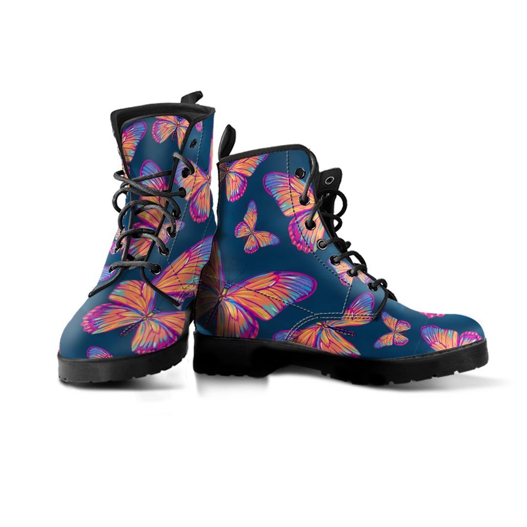 Watercolor Butterfly Print Women's Boots-grizzshop