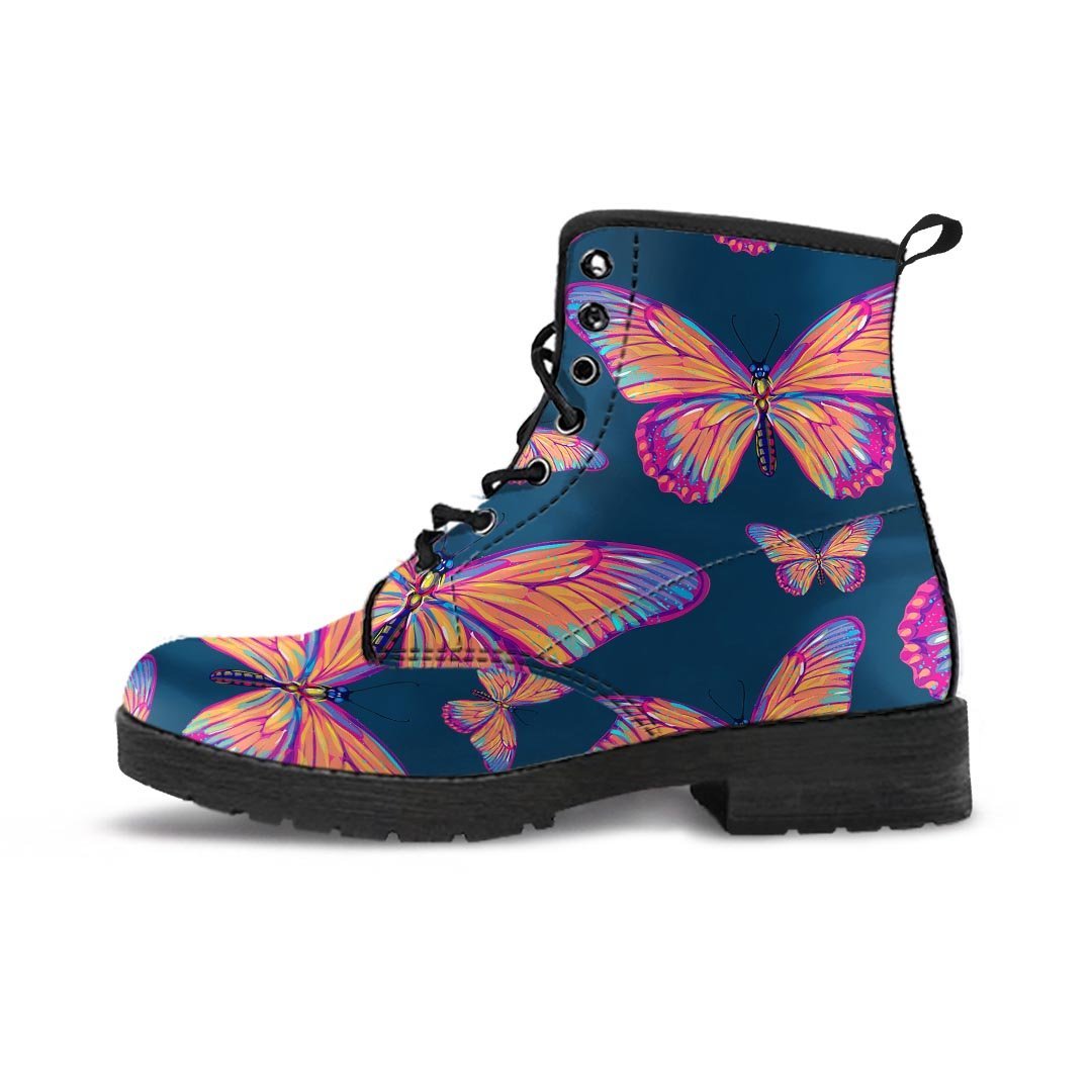 Watercolor Butterfly Print Women's Boots-grizzshop