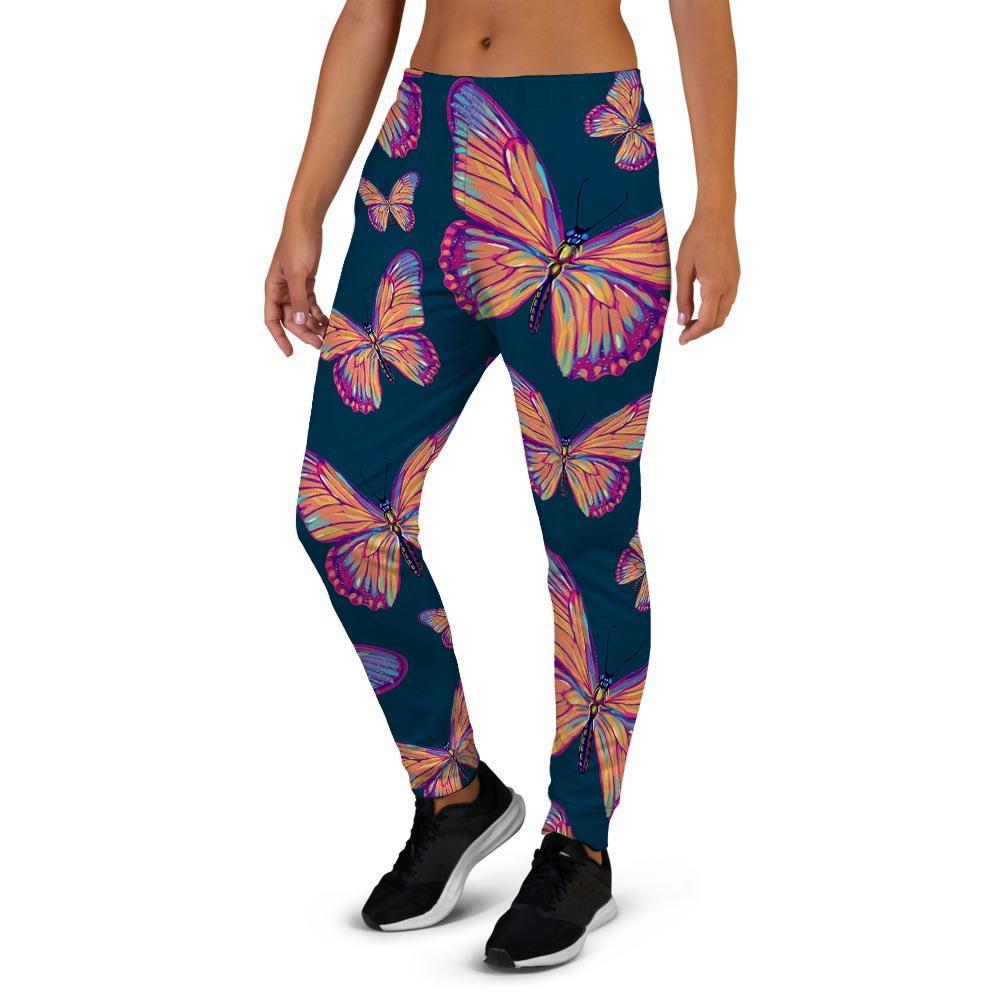 Watercolor Butterfly Print Women's Joggers-grizzshop