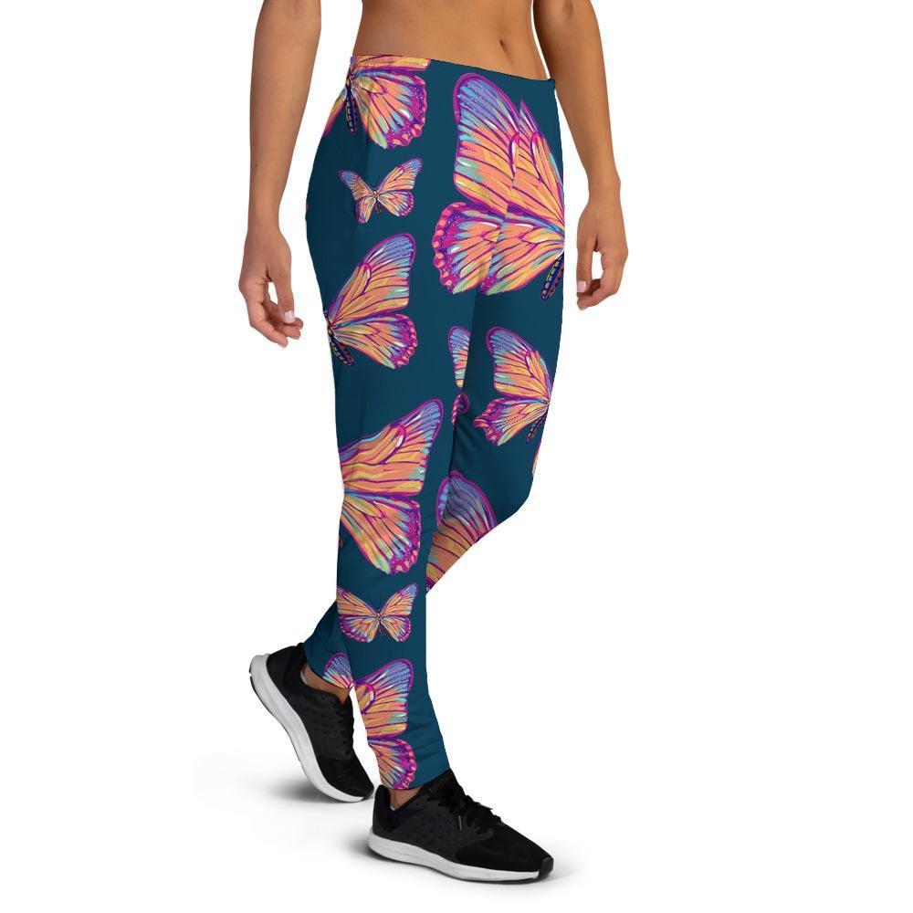Watercolor Butterfly Print Women's Joggers-grizzshop