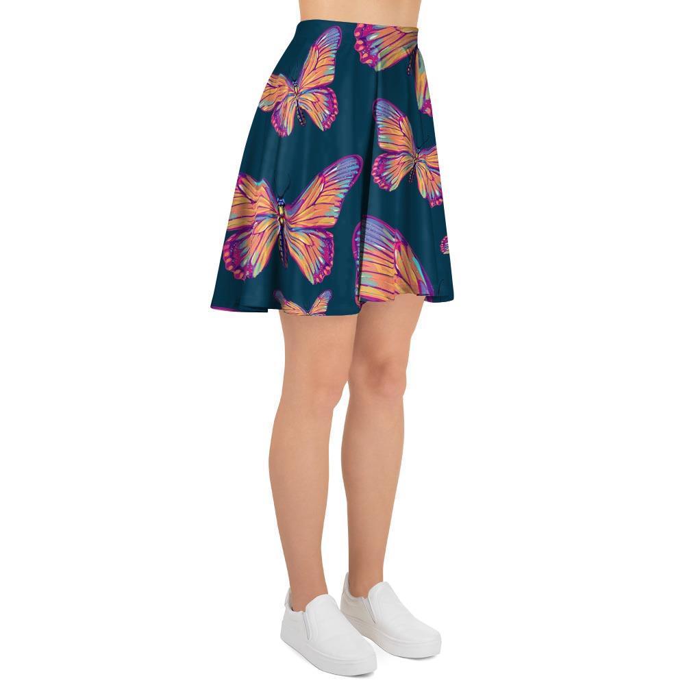 Watercolor Butterfly Print Women's Skirt-grizzshop