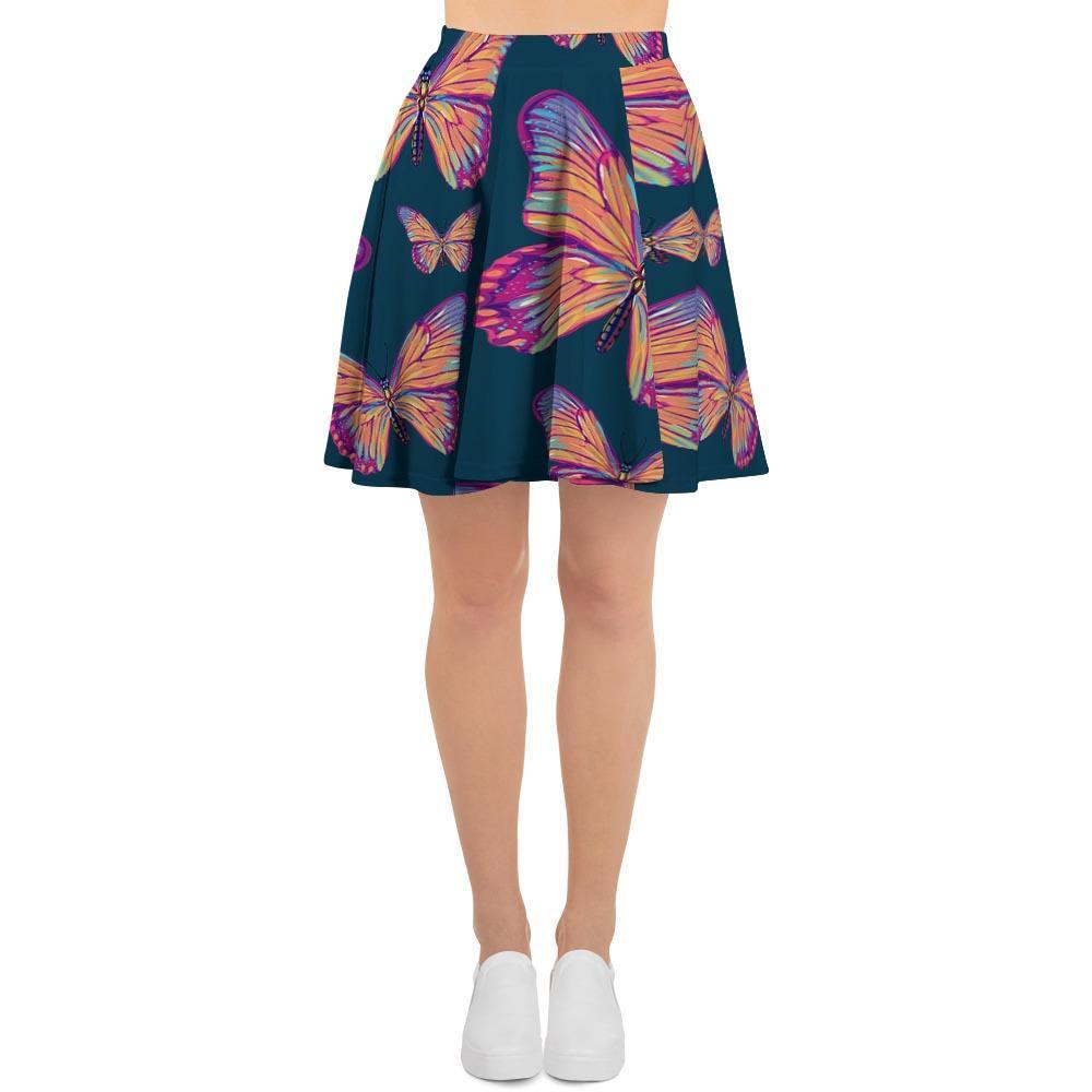 Watercolor Butterfly Print Women's Skirt-grizzshop
