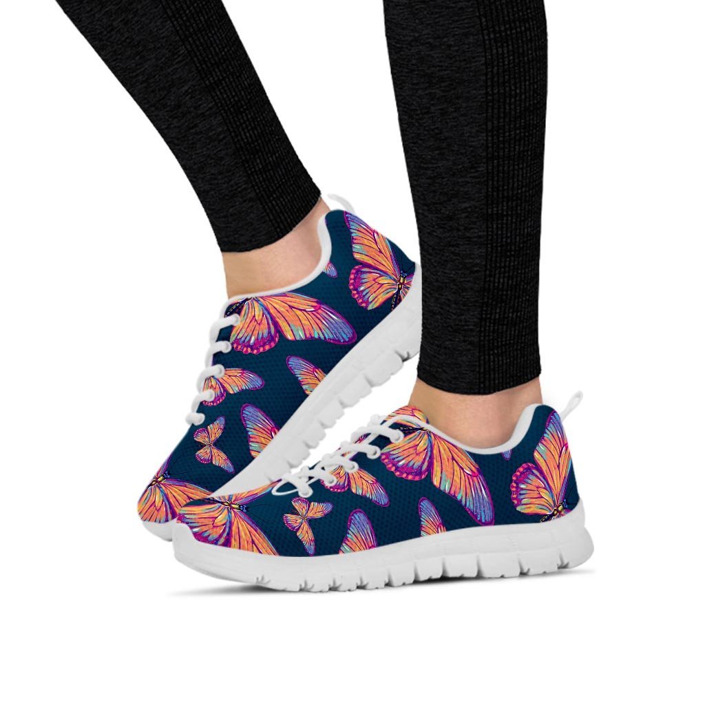 Watercolor Butterfly Print Women's Sneakers-grizzshop