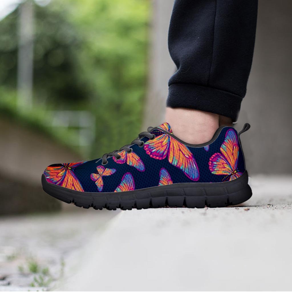 Watercolor Butterfly Print Women's Sneakers-grizzshop