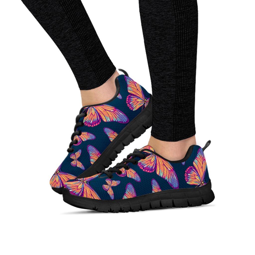 Watercolor Butterfly Print Women's Sneakers-grizzshop