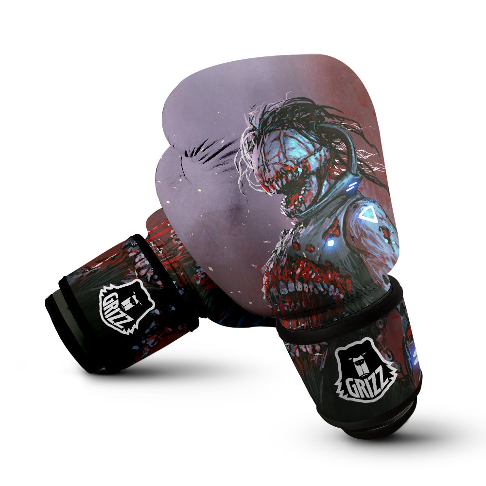 Watercolor Creepy Monsters Open Mouth Print Boxing Gloves-grizzshop