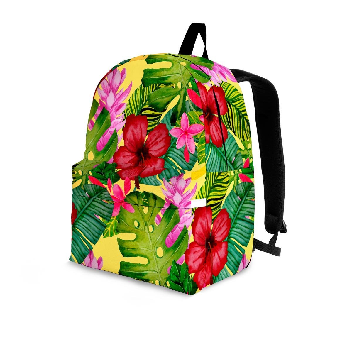 Watercolor Hibiscus Floral Hawaiian Print Backpack-grizzshop