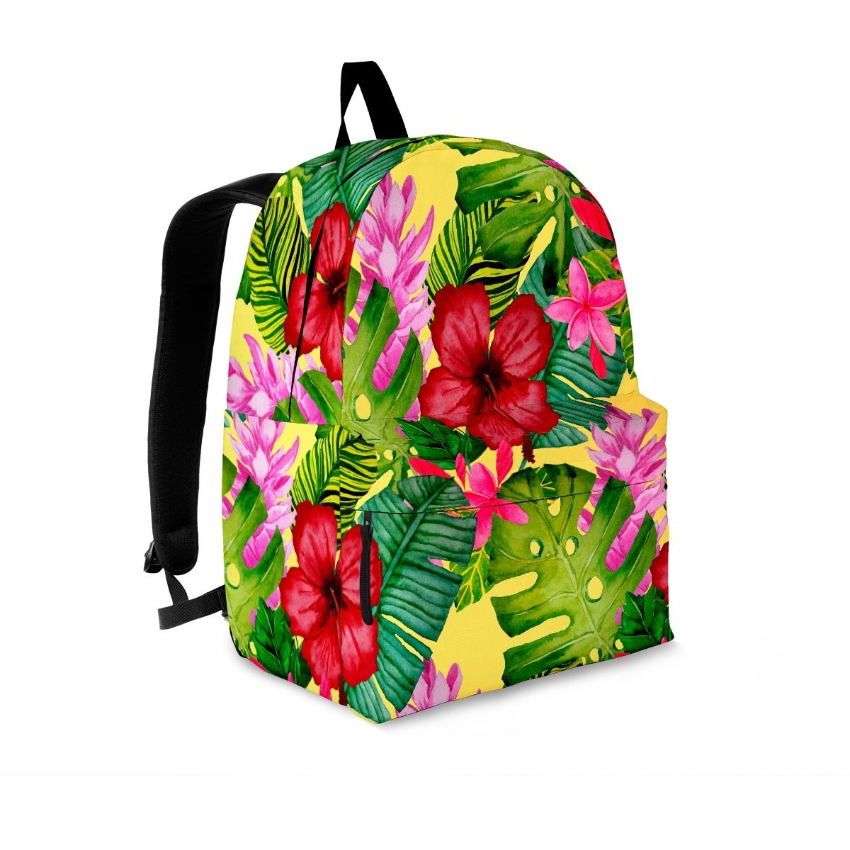 Watercolor Hibiscus Floral Hawaiian Print Backpack-grizzshop