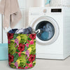 Watercolor Hibiscus Floral Hawaiian Print Laundry Basket-grizzshop