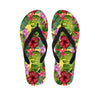 Watercolor Hibiscus Floral Hawaiian Print Women's Flip Flops-grizzshop