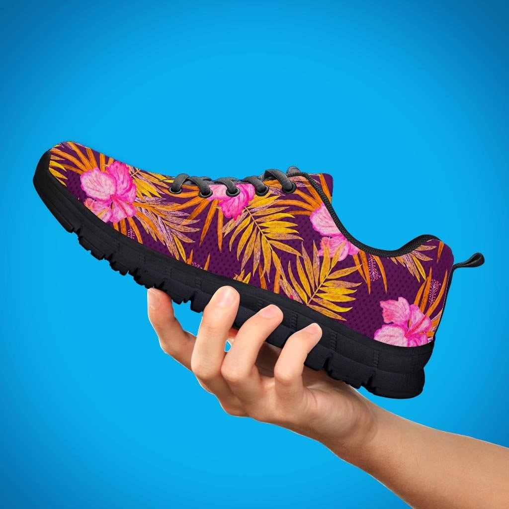 Watercolor Hibiscus Flower Hawaiian Print Women's Sneakers-grizzshop
