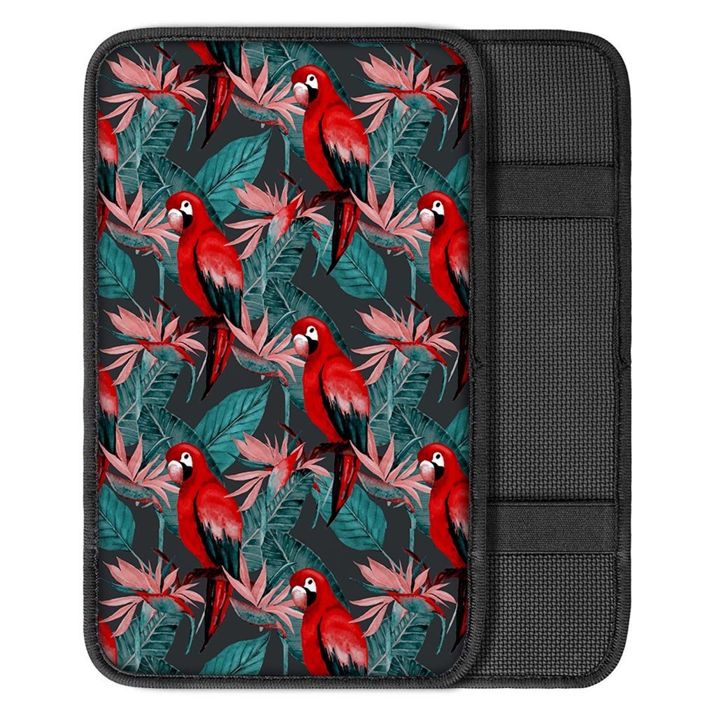 Watercolor Parrot Tropical Print Car Console Cover-grizzshop