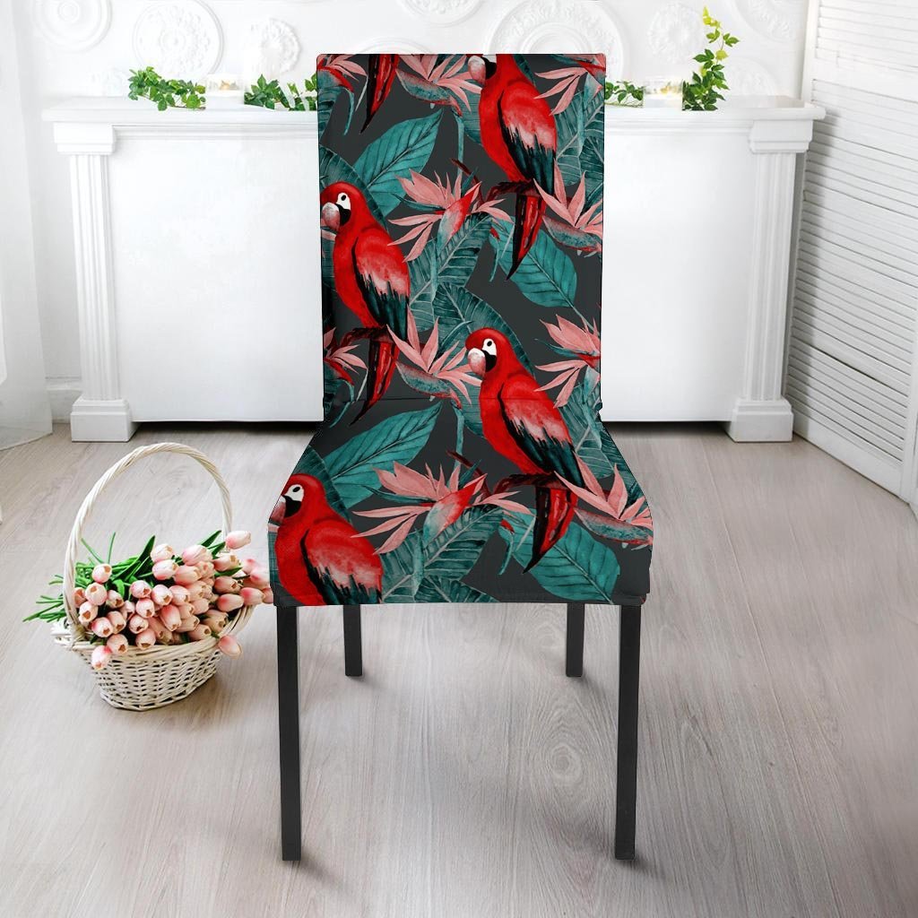 Watercolor Parrot Tropical Print Chair Cover-grizzshop