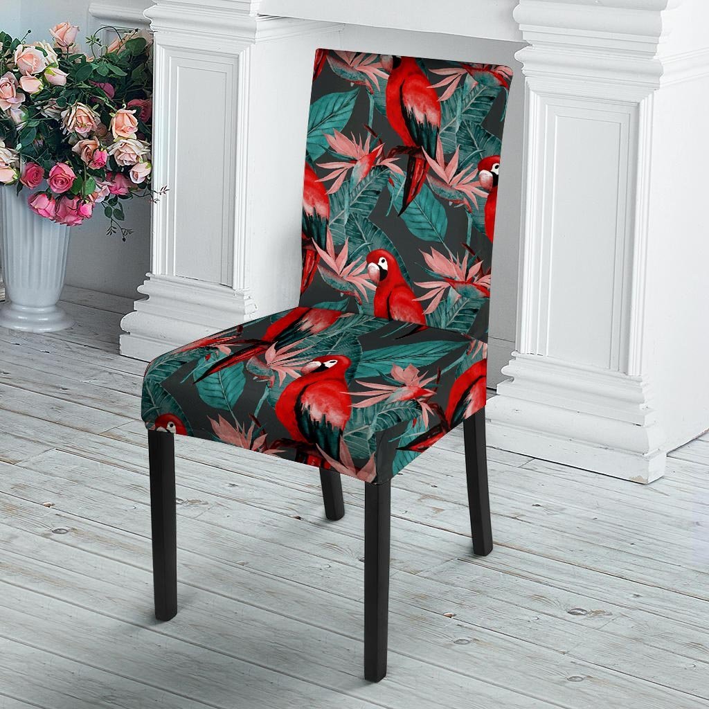 Watercolor Parrot Tropical Print Chair Cover-grizzshop