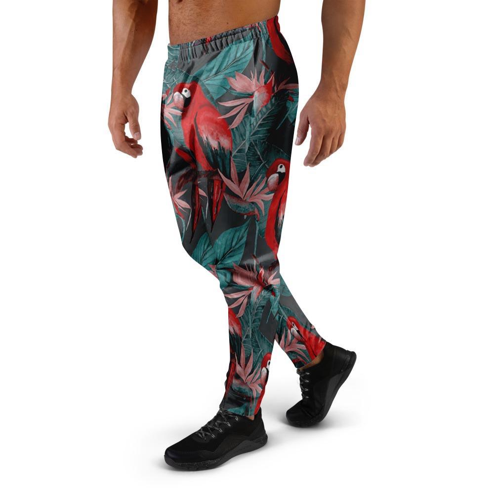 Watercolor Parrot Tropical Print Men's Joggers-grizzshop