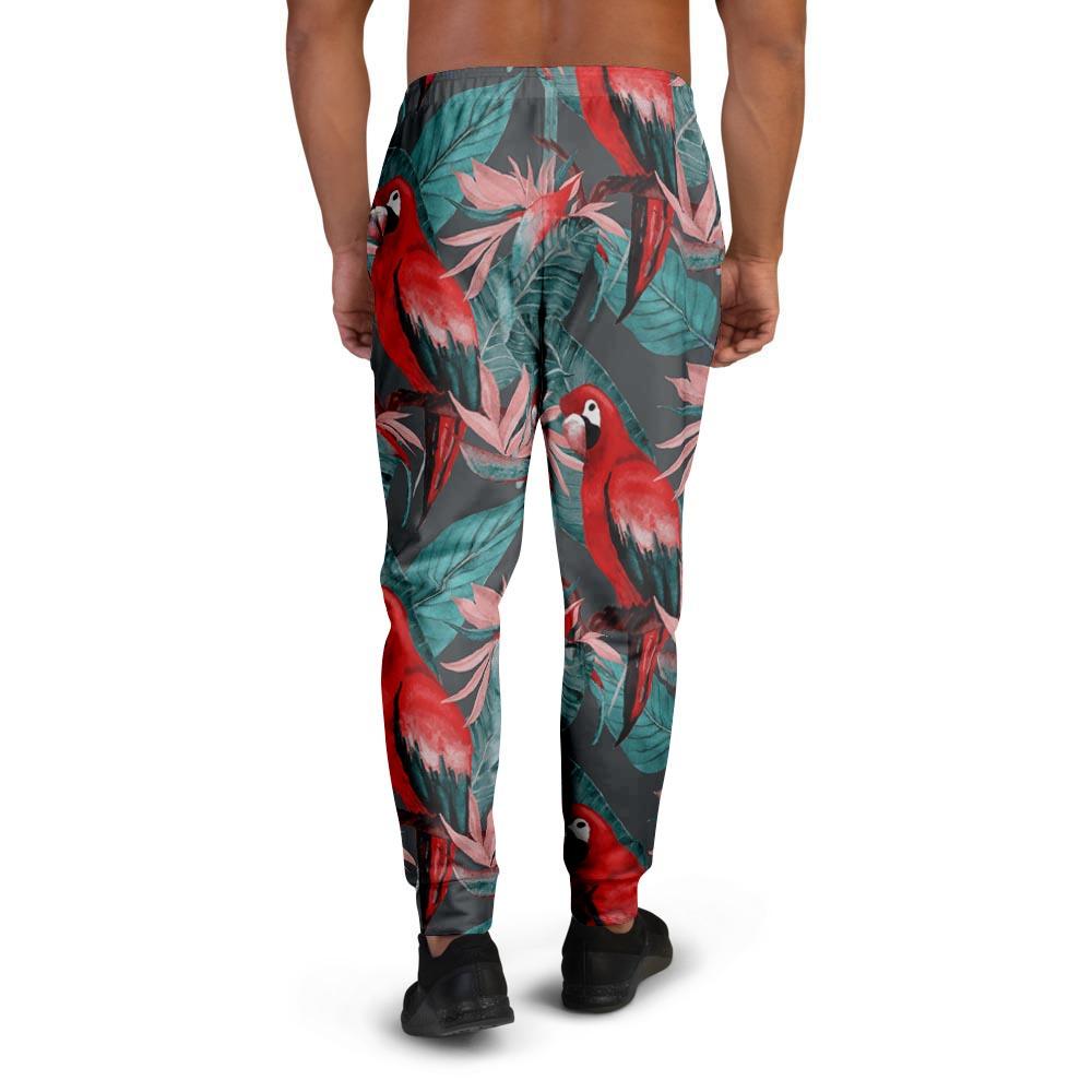 Watercolor Parrot Tropical Print Men's Joggers-grizzshop