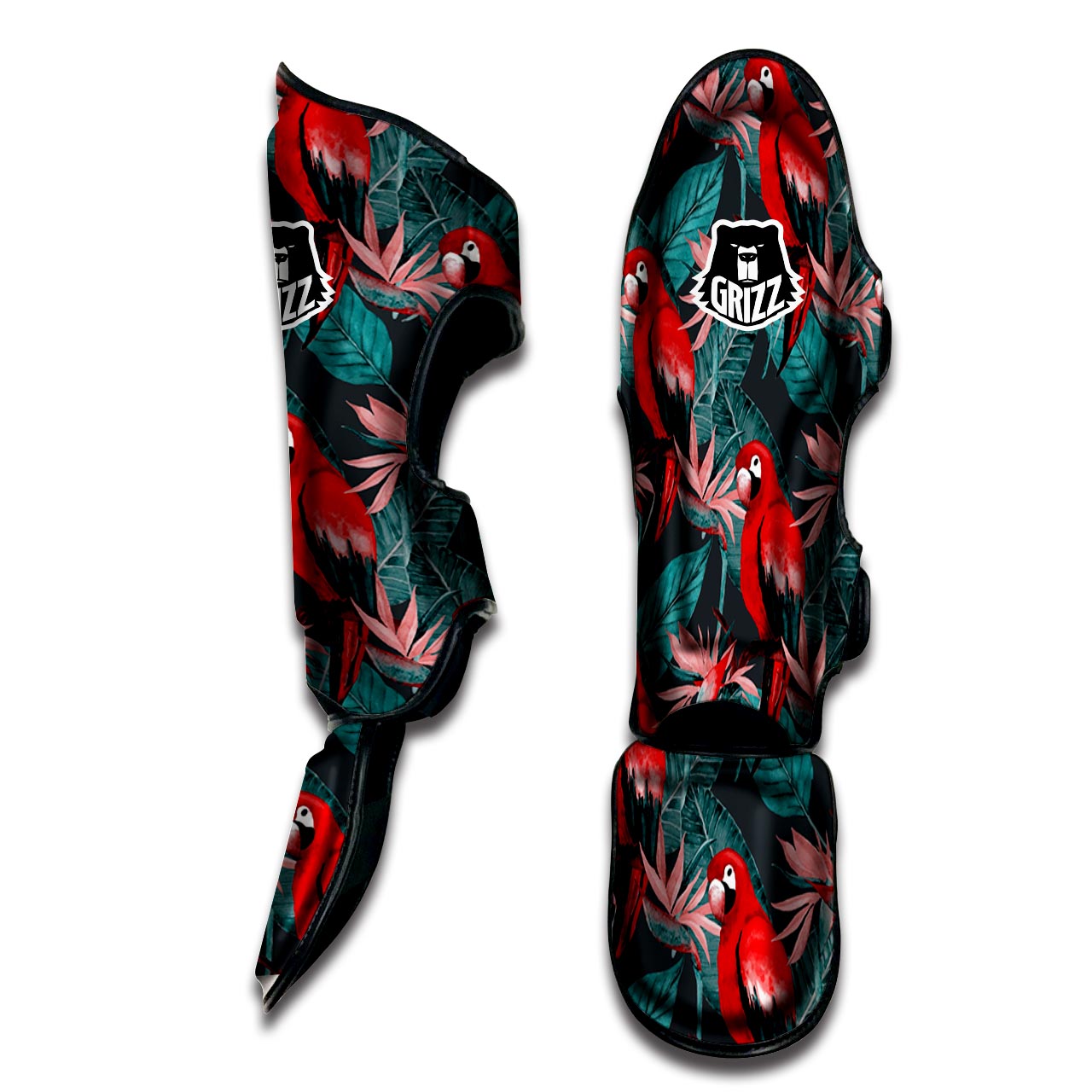 Watercolor Parrot Tropical Print Muay Thai Shin Guard-grizzshop