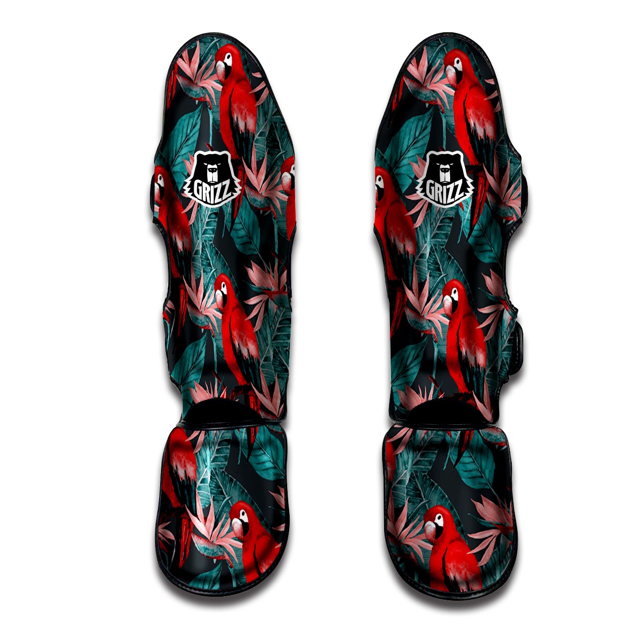 Watercolor Parrot Tropical Print Muay Thai Shin Guard-grizzshop