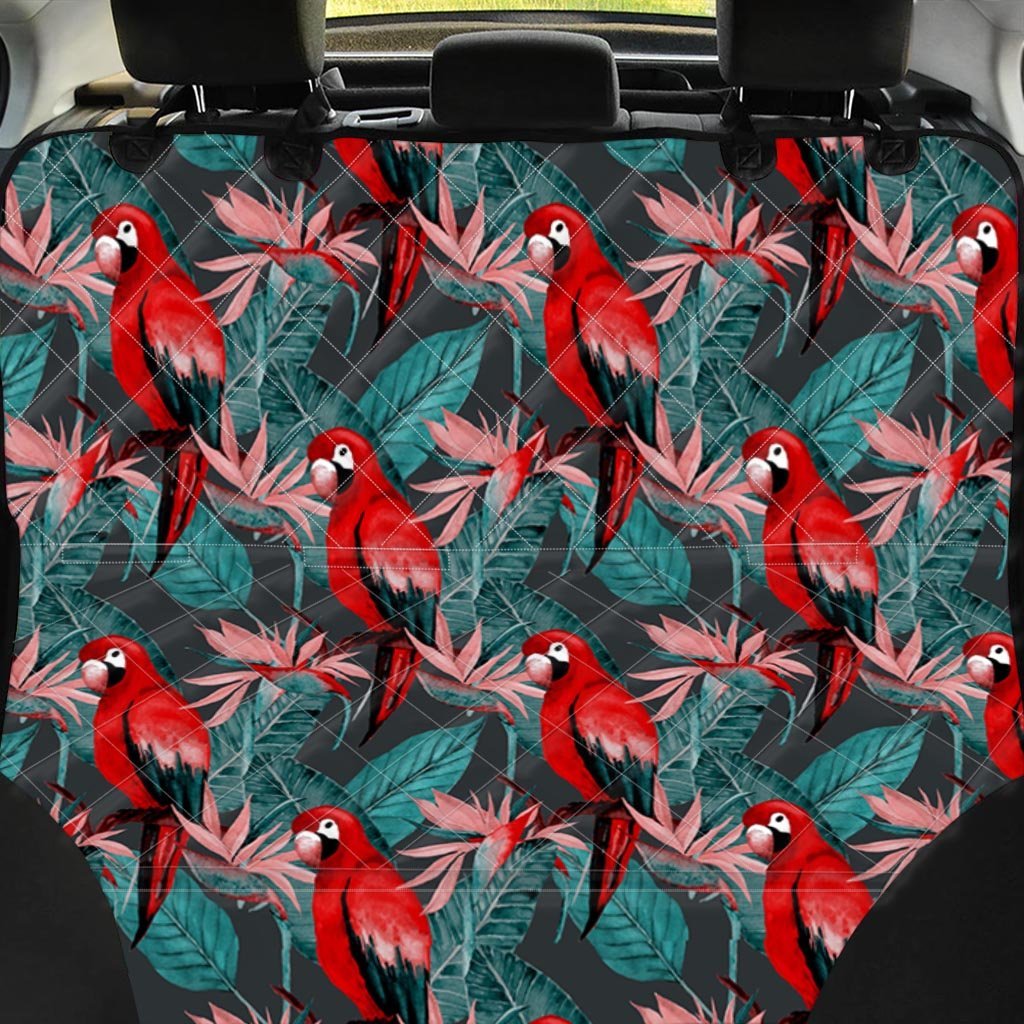 Watercolor Parrot Tropical Print Pet Car Seat Cover-grizzshop