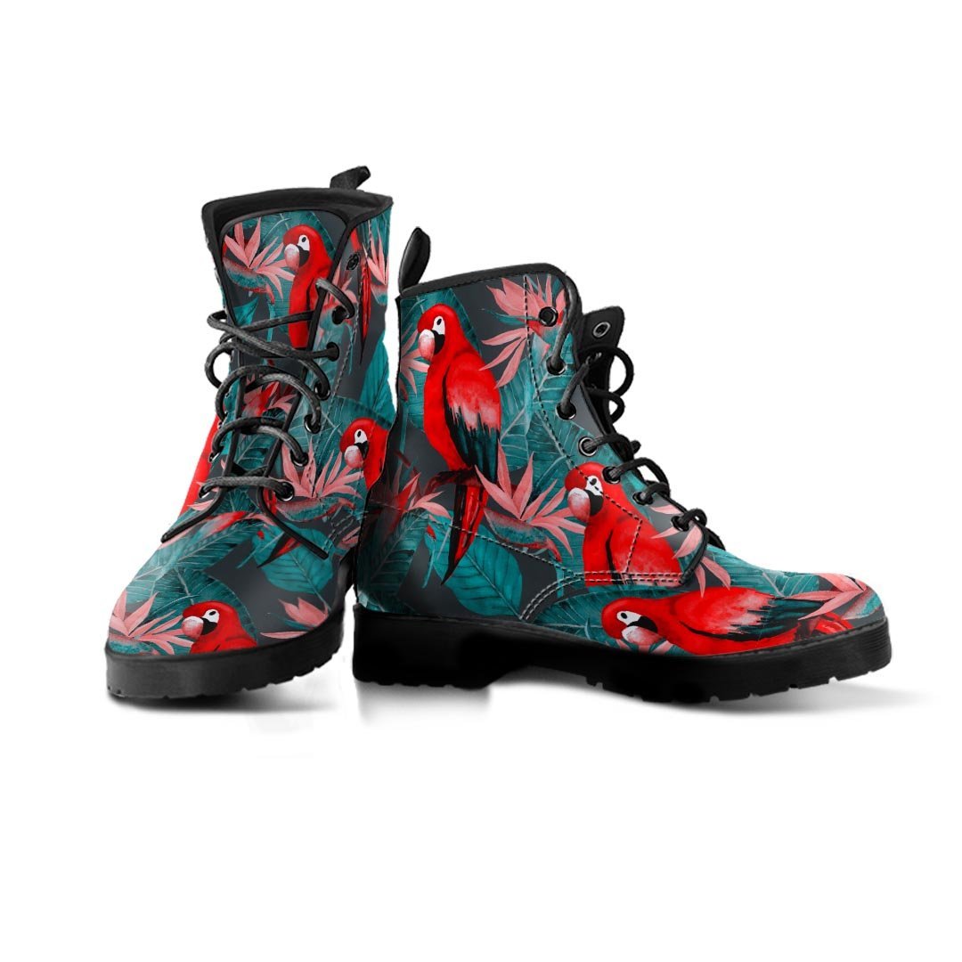 Watercolor Parrot Tropical Print Women's Boots-grizzshop