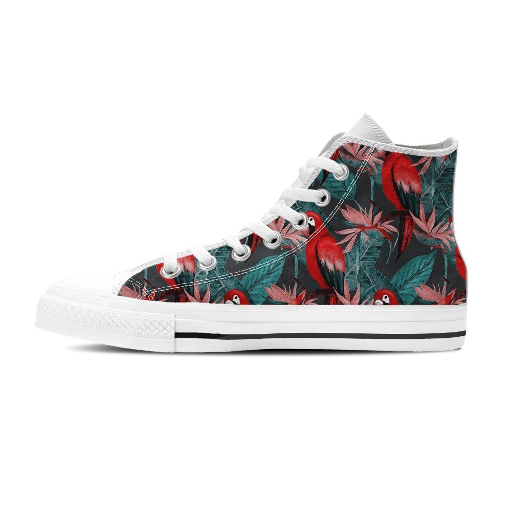 Watercolor Parrot Tropical Print Women's High Top Shoes-grizzshop