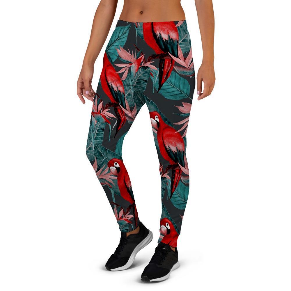 Watercolor Parrot Tropical Print Women's Joggers-grizzshop