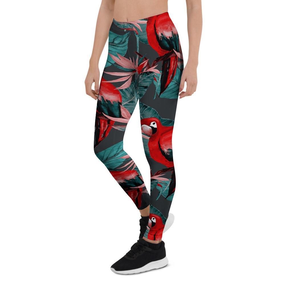 Watercolor Parrot Tropical Print Women's Leggings-grizzshop