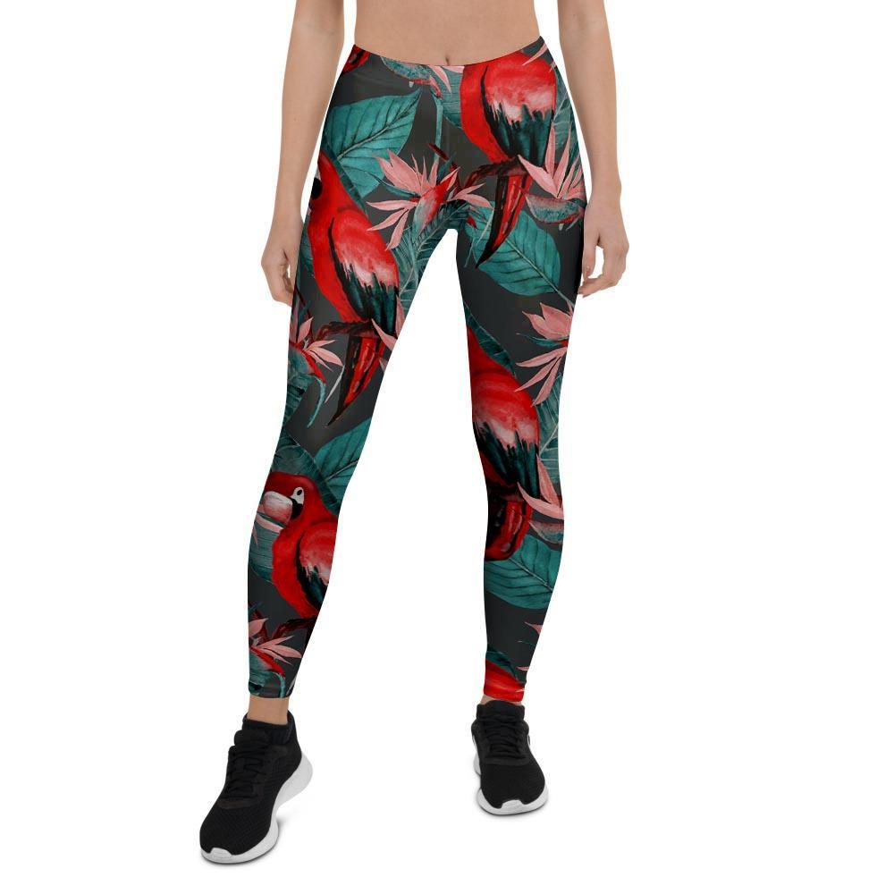 Watercolor Parrot Tropical Print Women's Leggings-grizzshop