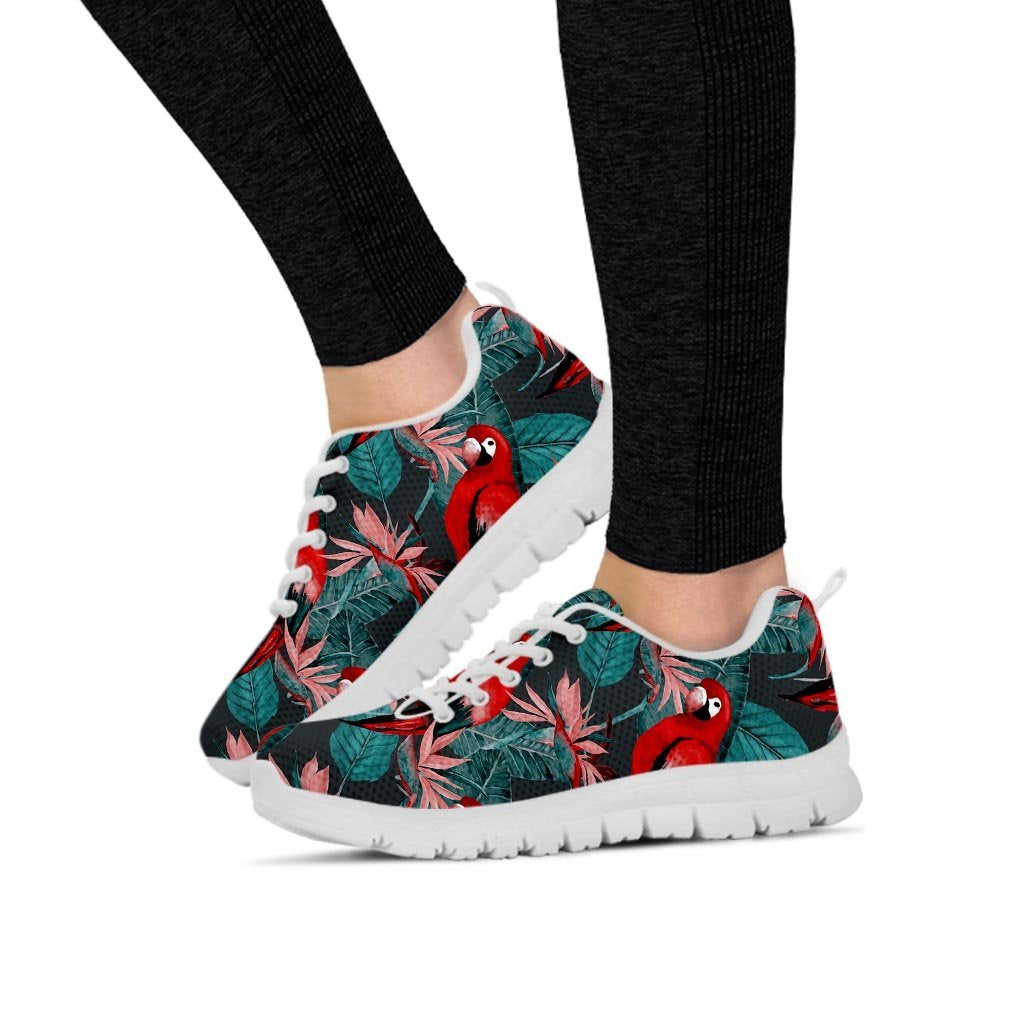 Watercolor Parrot Tropical Print Women's Sneakers-grizzshop