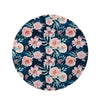 Watercolor Pink Rose Floral Round Rug-grizzshop