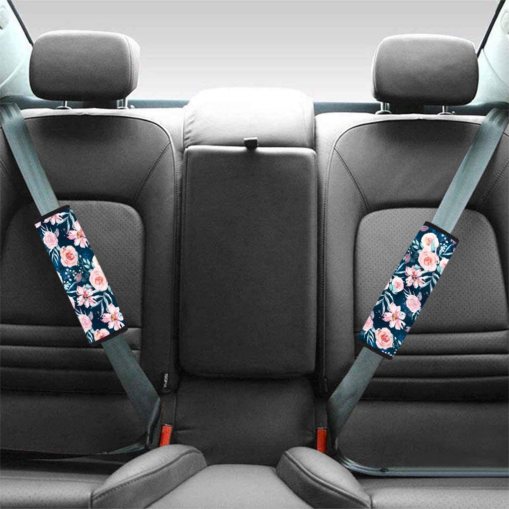 Watercolor Pink Rose Floral Seat Belt Cover-grizzshop