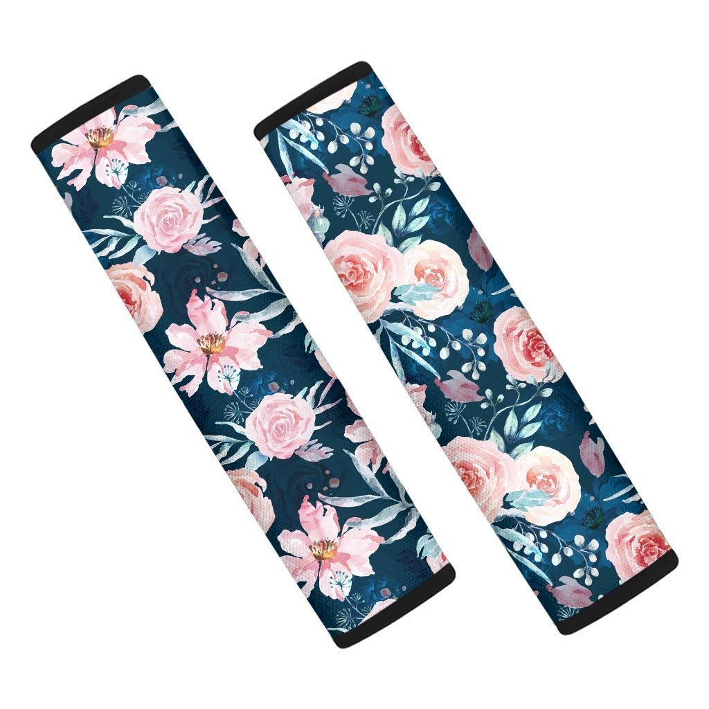 Watercolor Pink Rose Floral Seat Belt Cover-grizzshop