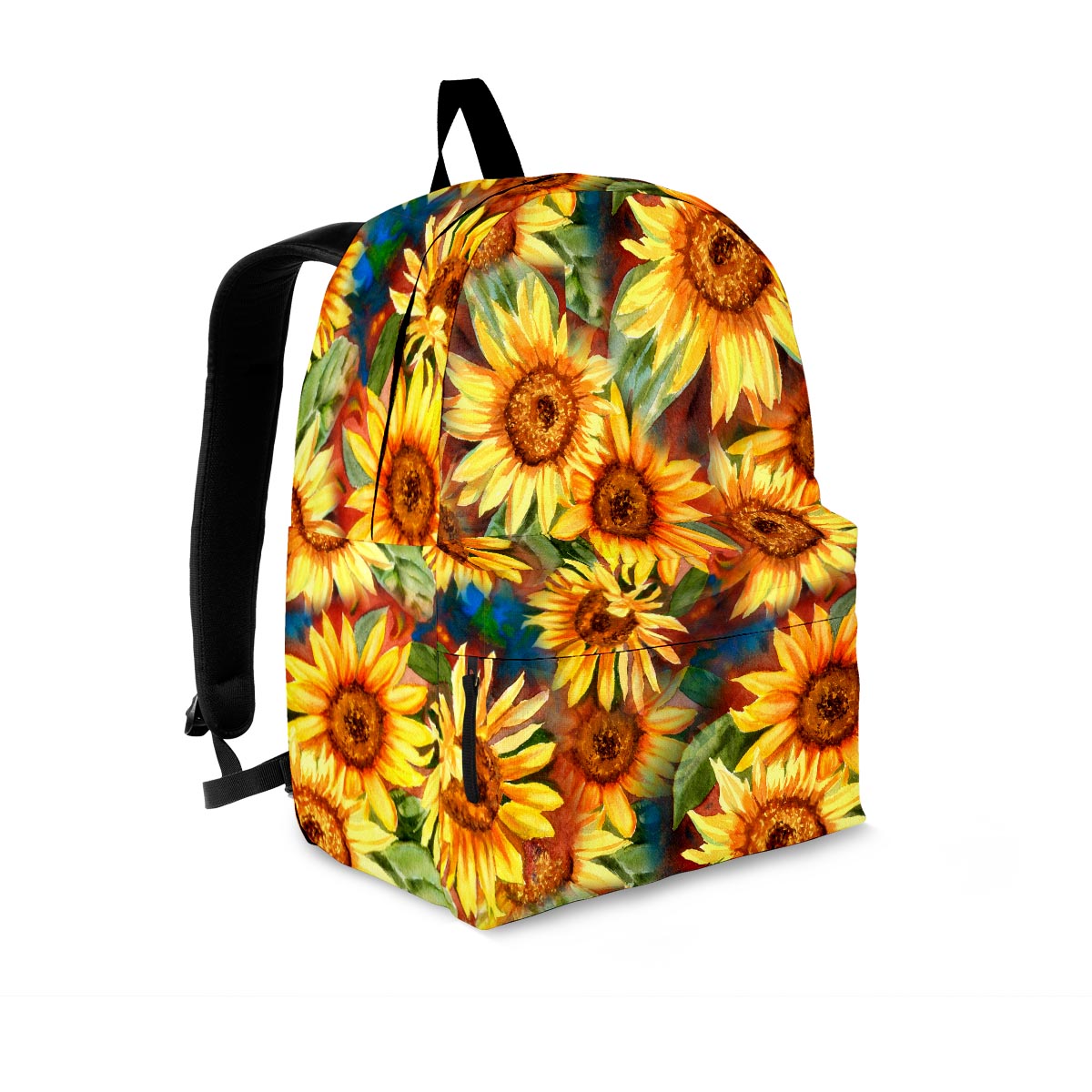 Watercolor Sunflower Backpack-grizzshop