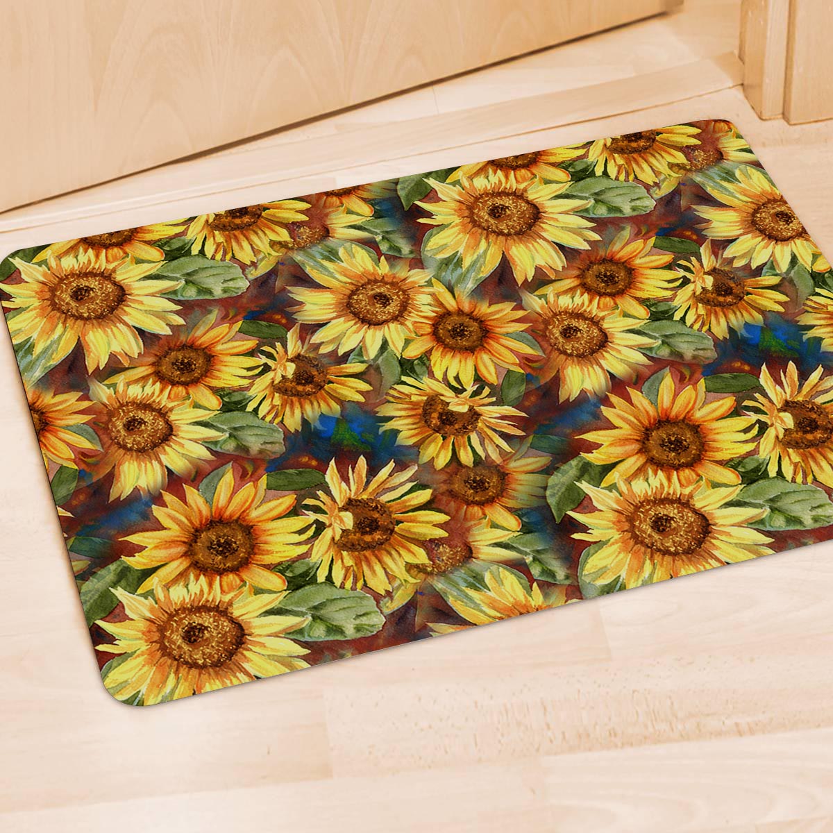 Watercolor Sunflower Door Mat-grizzshop