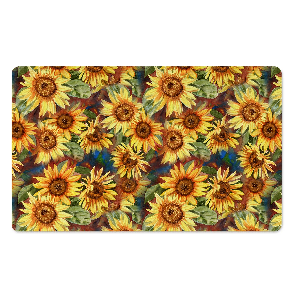 Watercolor Sunflower Door Mat-grizzshop